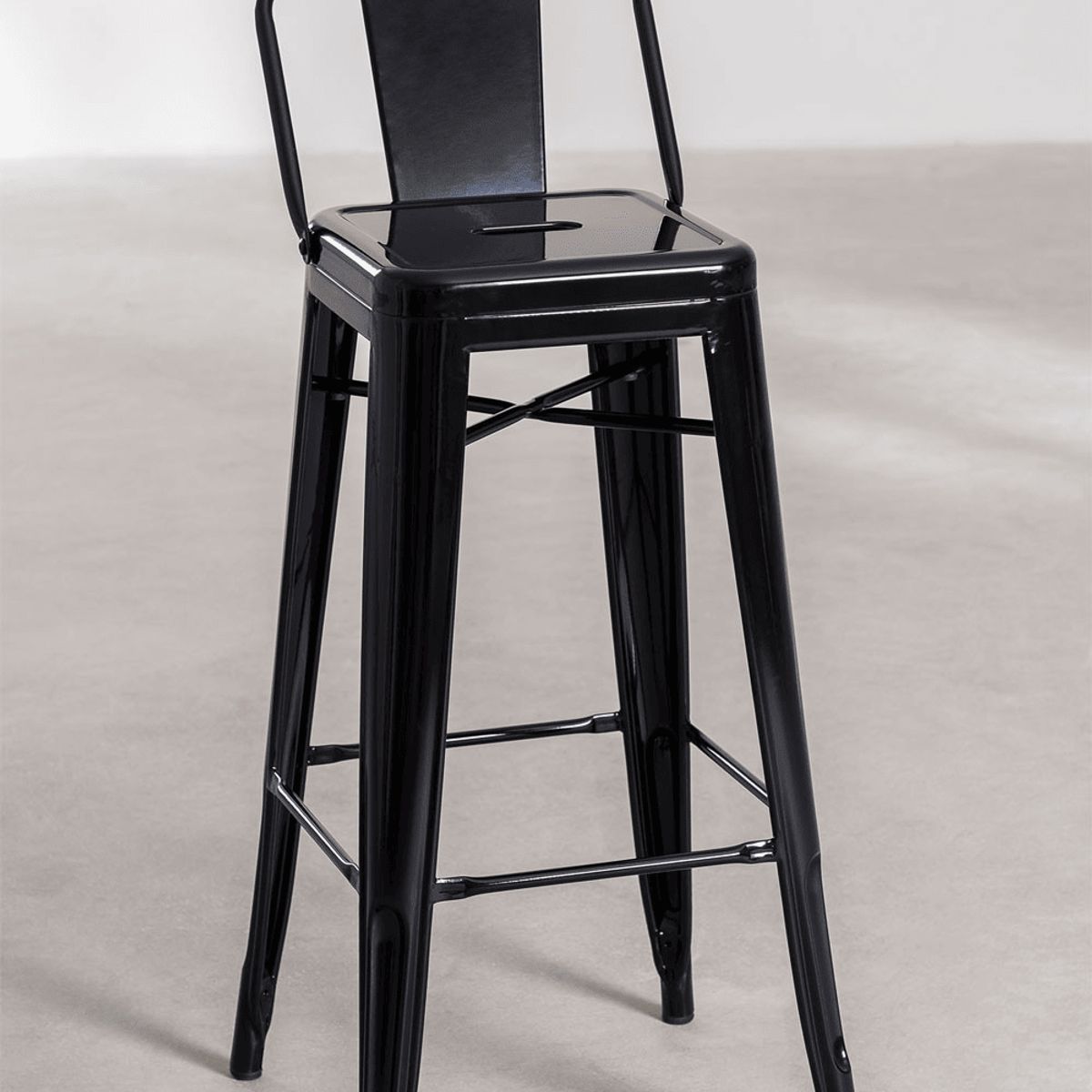 GENERICO - Pack 4 Taburete Tolix Negro