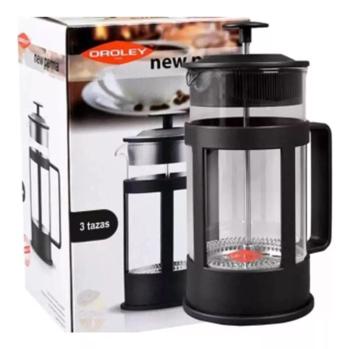 GENERICO - Cafetera Negra 3 Tazas Prensa Francesa