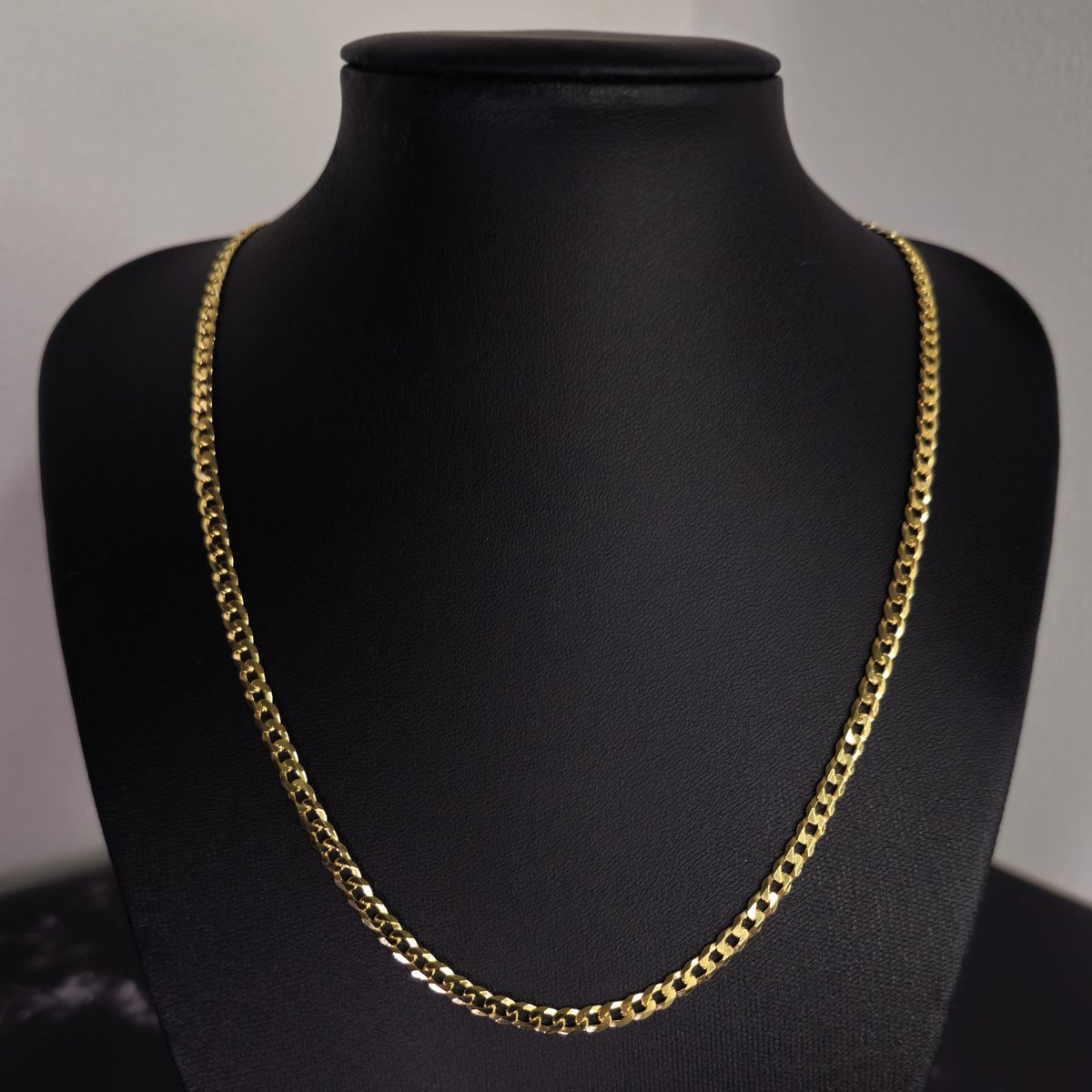 GENERICO - Cadena Plata Fina 925 Bañado Oro 18k Collar Grumet 3.7mm 50cm.