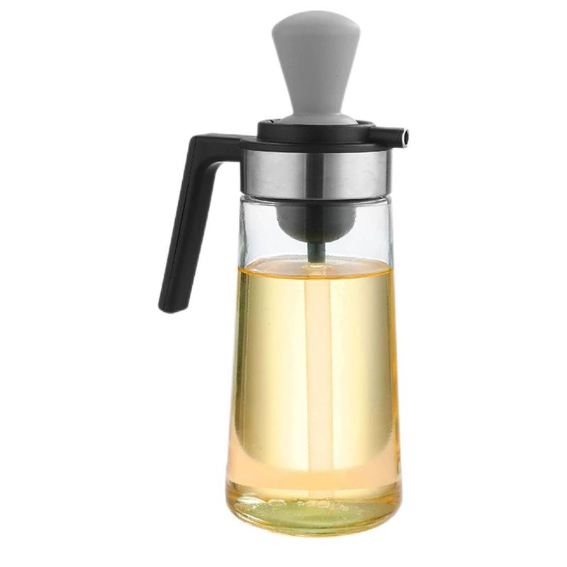 BAZUCA - Aceitero de vidrio antigoteo con brocha de silicona 550ml