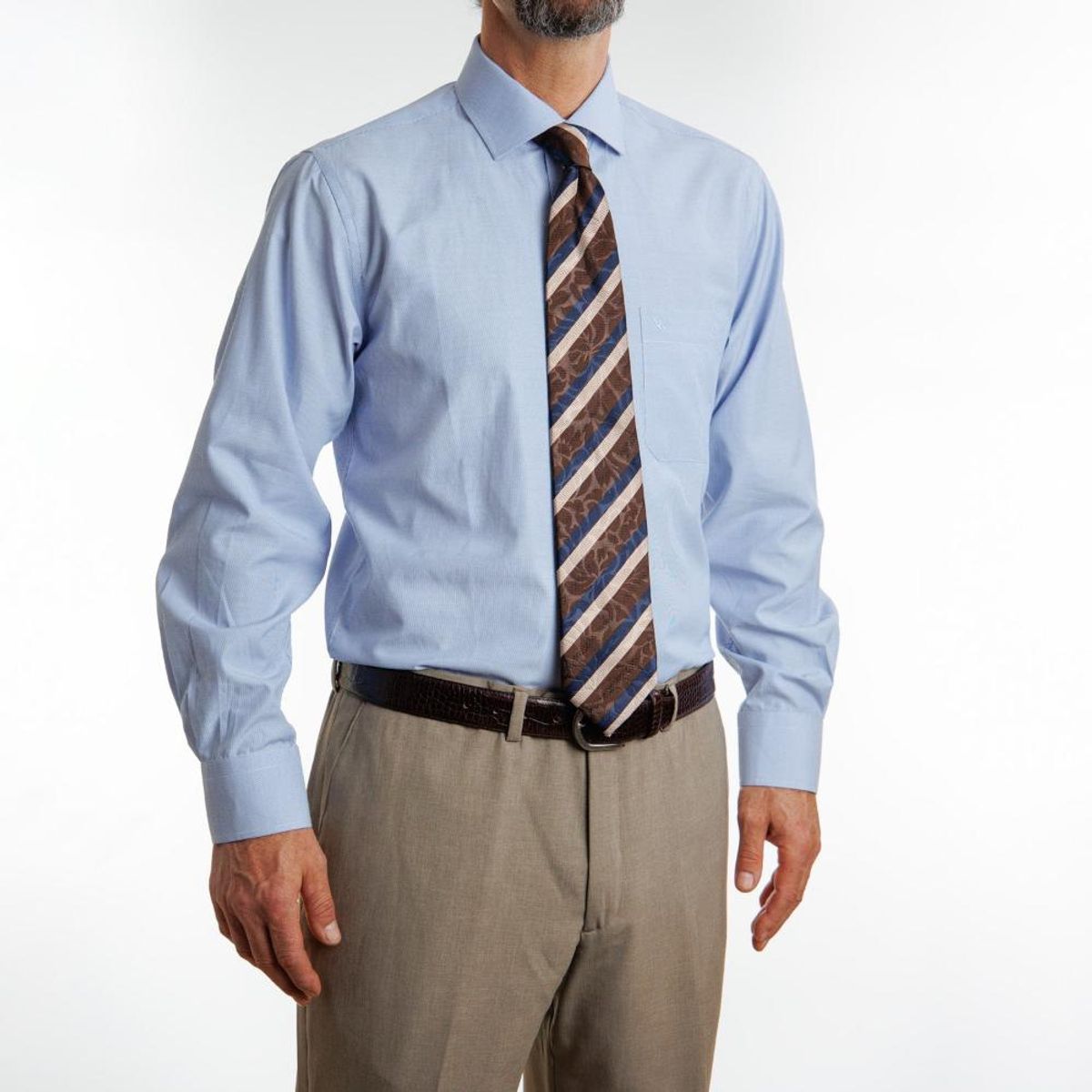 VANDINE - Camisa Etiqueta Roja Text Mil Rayas celeste I24-1 VANDINE