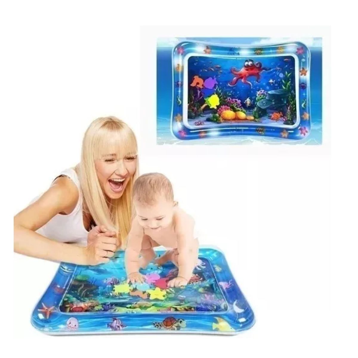 GENERICO - Alfombra De Agua Inflable Sensorial Para Bebe Azul