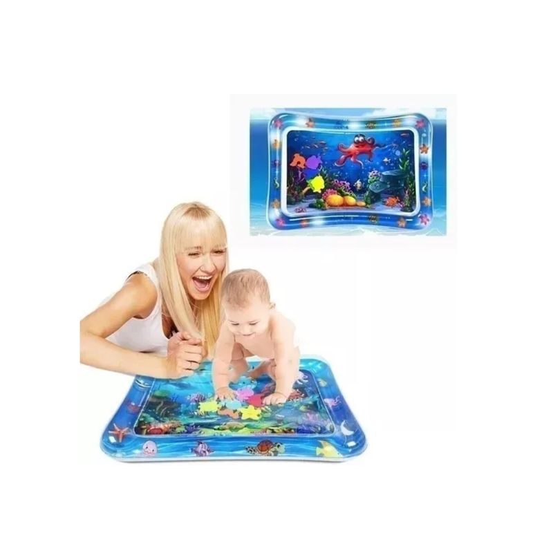 GENERICO - Alfombra De Agua Inflable Sensorial Para Bebe Azul