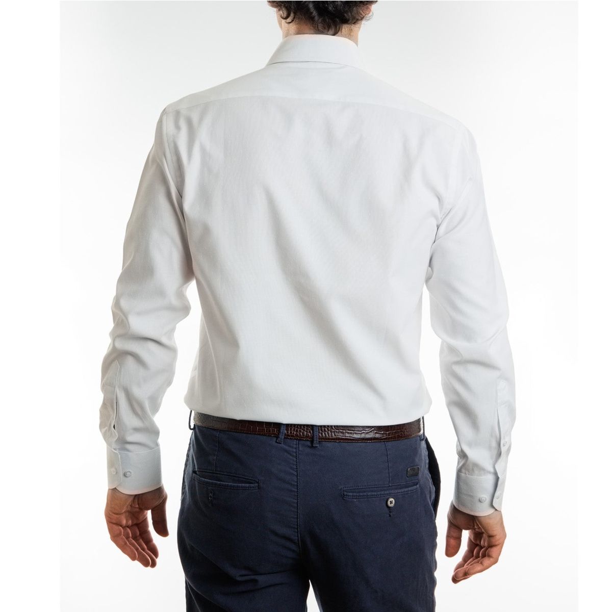 VANDINE - Camisa Etiqueta Roja Texturada Blanca Puntos I24-1 VANDINE