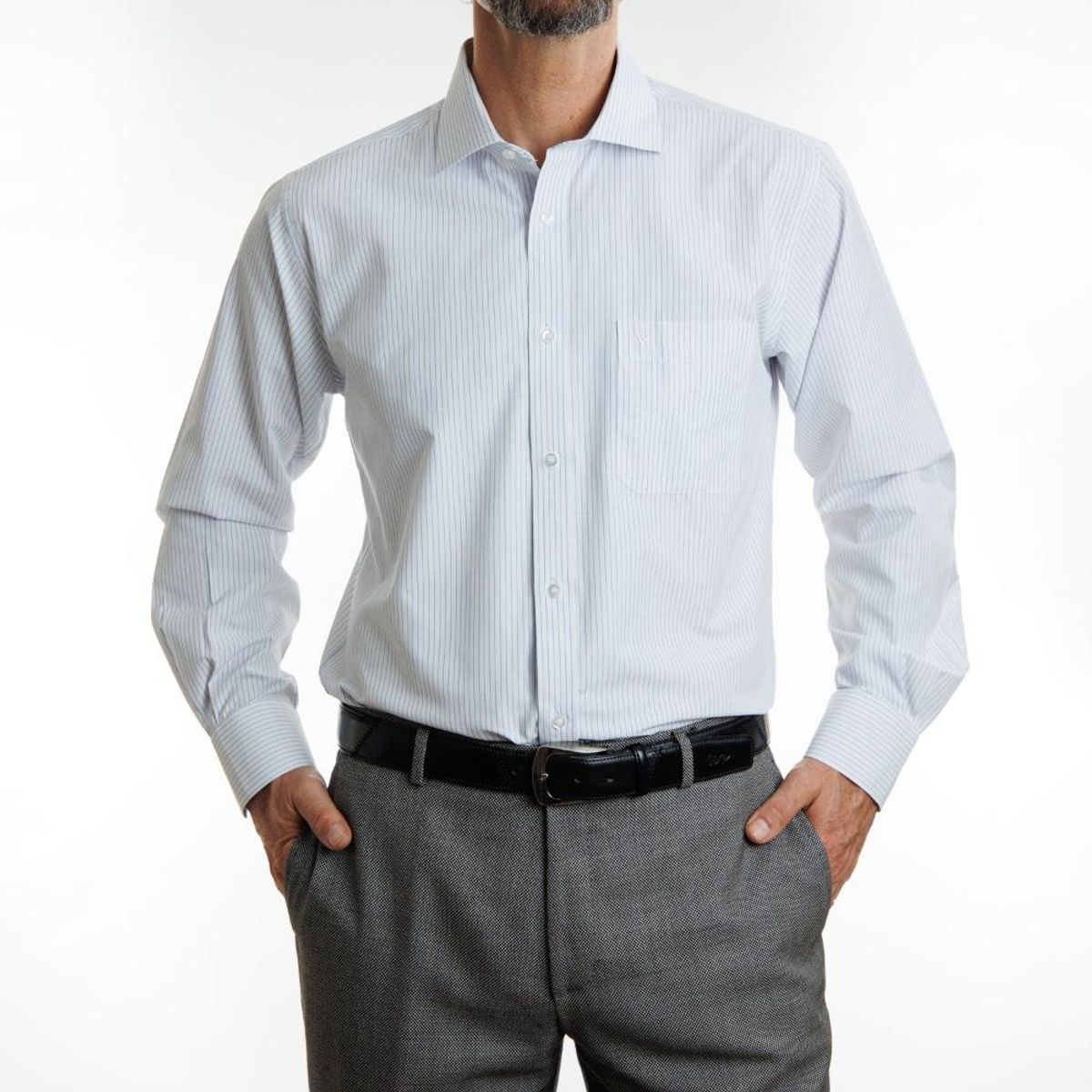 VANDINE - Camisa Etiqueta Roja Lineas Celestes I24-1 VANDINE