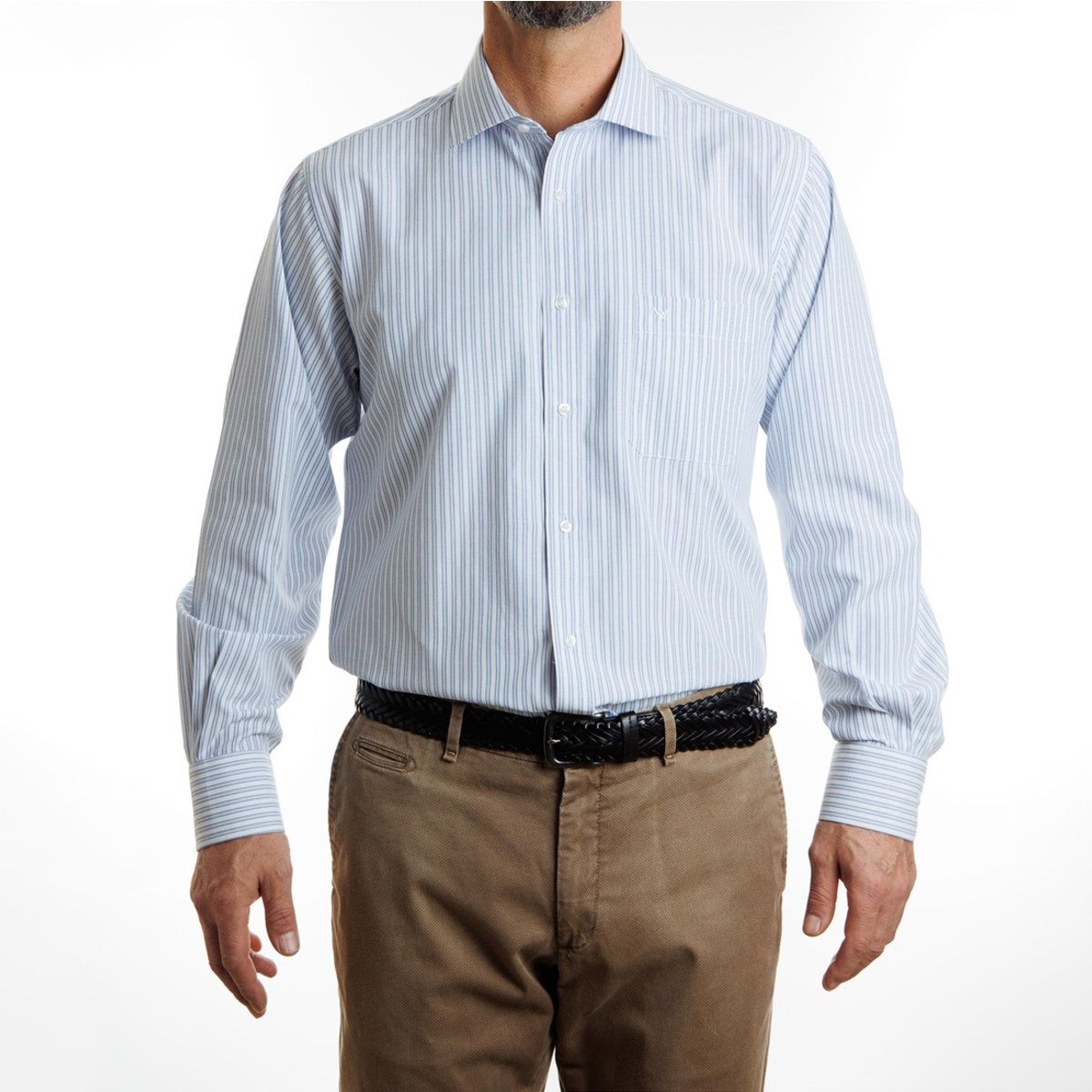 VANDINE - Camisa Etiqueta Roja Doble Lineas Celeste I24-1 VANDINE