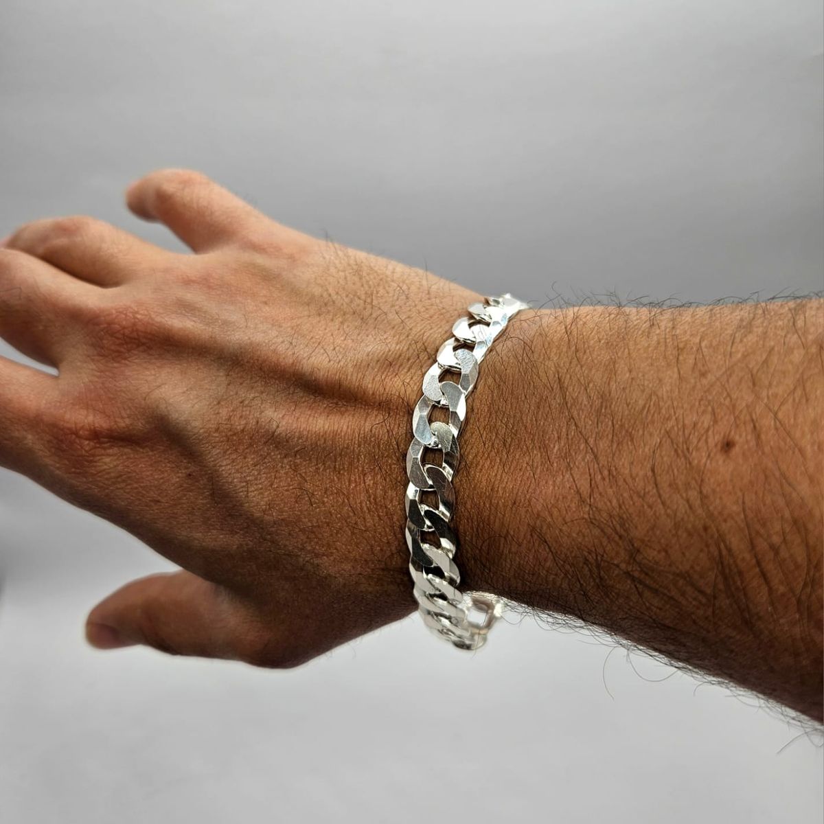 GENERICO - Pulsera Plata Gruesa Grumet Italiana 925 - 1 Cm