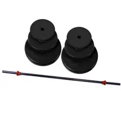 ATLETIS - Set Pesas 20kg Barra 1.2 Mts + Discos De Cemento