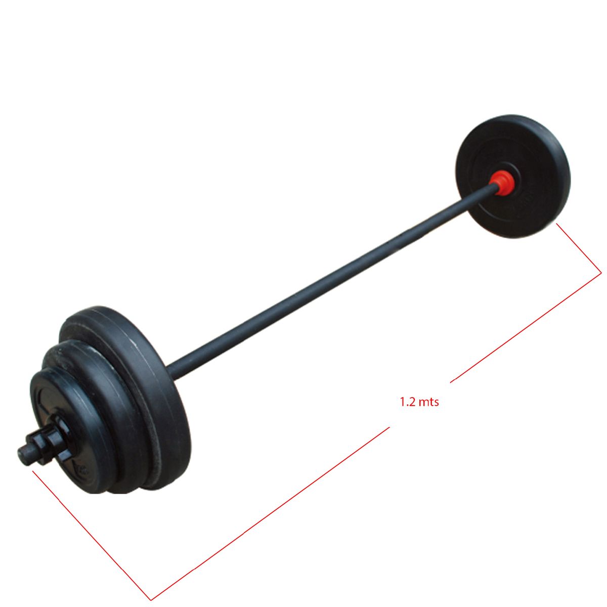 ATLETIS - Set Pesas 20kg Barra 1.2 Mts + Discos De Cemento