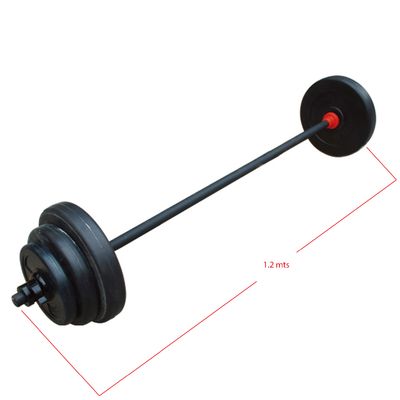 Imagen 2 del producto Set Pesas 20kg Barra 1.2 Mts + Discos De Cemento