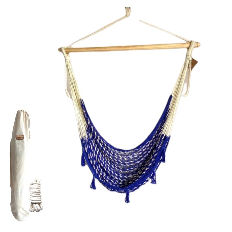 HAMAY - Silla Hamaca Colgante Azul - HAND MADE 150 kg