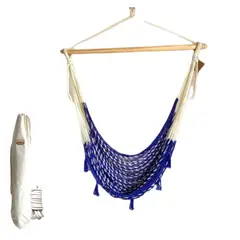 HAMAY - Silla Hamaca Colgante Azul - HAND MADE 150 kg