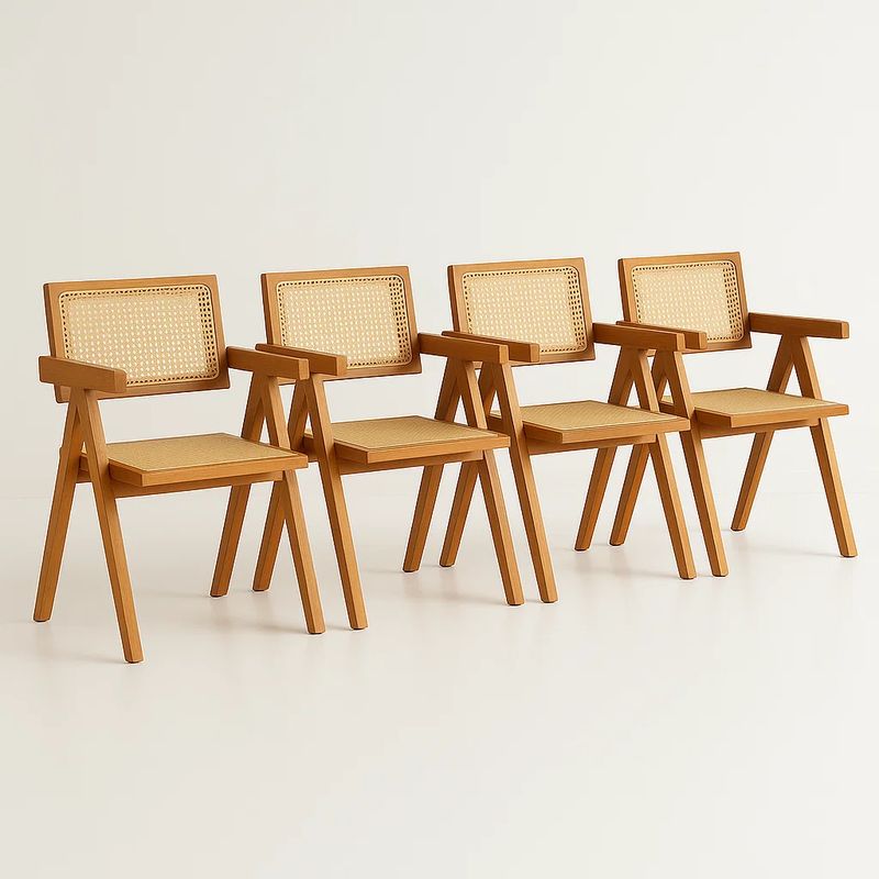 KLIK - Pack de 4 sillas Chandigarh de madera - Natural KLIK