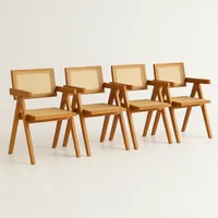 Pack de 4 sillas Chandigarh de madera - Natural