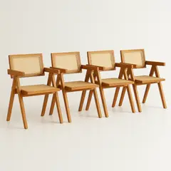 KLIK - Pack de 4 sillas Chandigarh de madera - Natural
