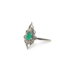 ANDREA COGGIOLA JOYAS - Anillos Ishani Piedra Ónix Verde Plata Fina 925
