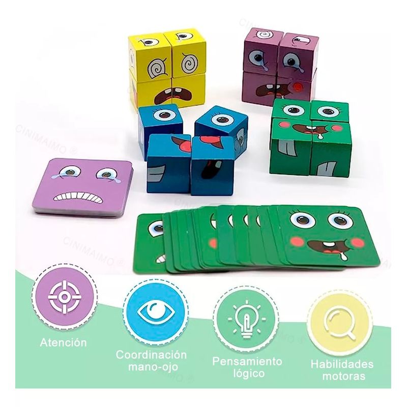 GENERICO - Juego Expresión Cubo De Rubik Para Niños De Cambia Cara