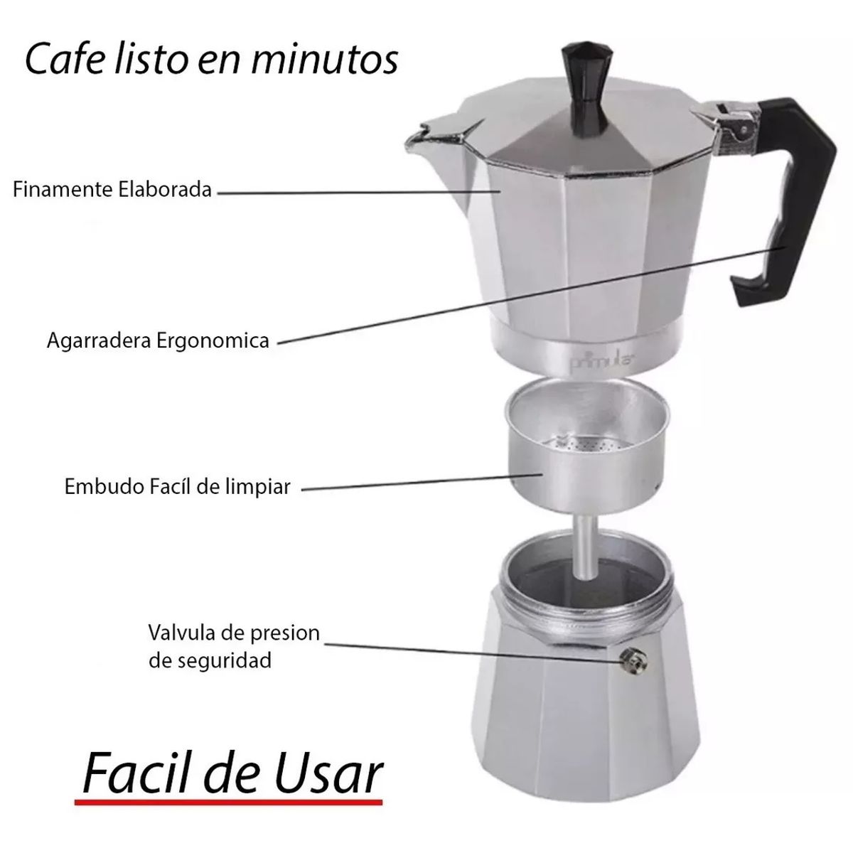 GENERICO - Cafetera Italiana Cafeteras Express 6 Tazas Color Gris