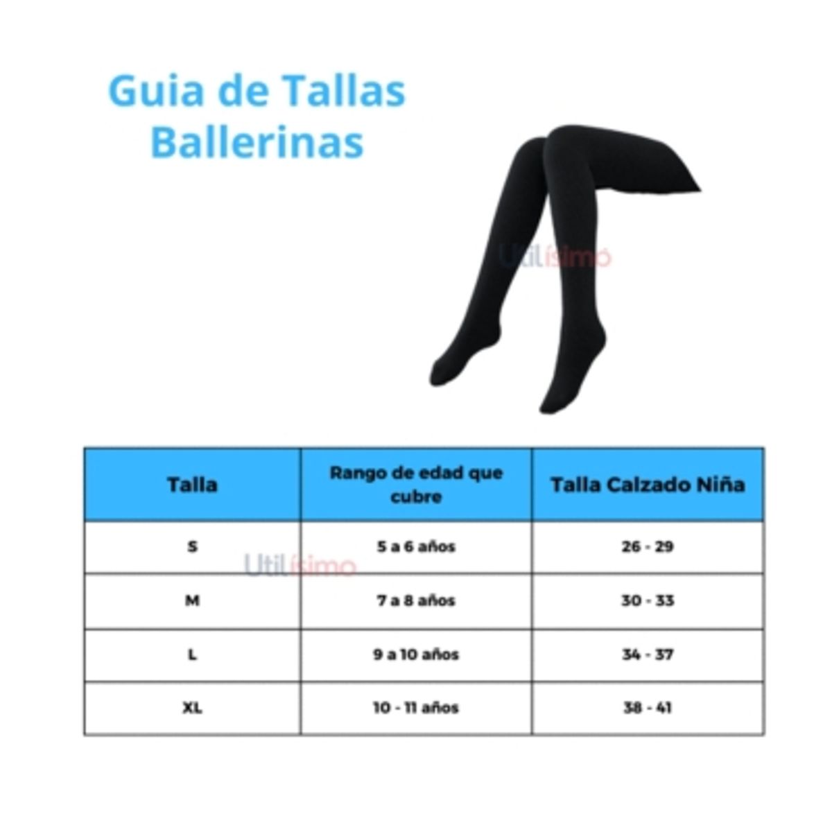 UTILISIMO - Pack 1 Ballerina Escolar Azul Linea Algodón