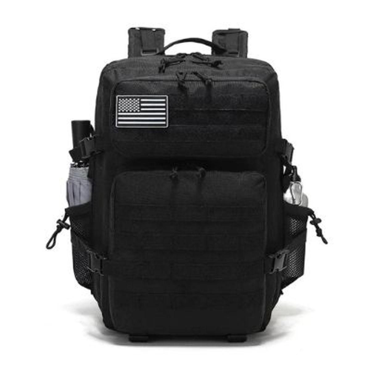 GENERICO - MOCHILA NEGRA TIPO MILITAR 45LT