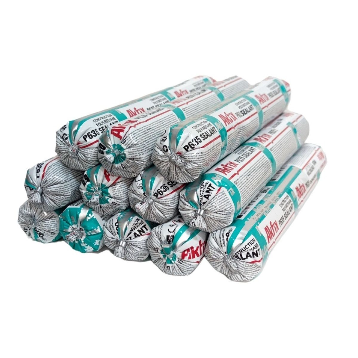 AKFIX - 12 X Sello Paté Poliuretano Akfix PU-635 600 ml Gris