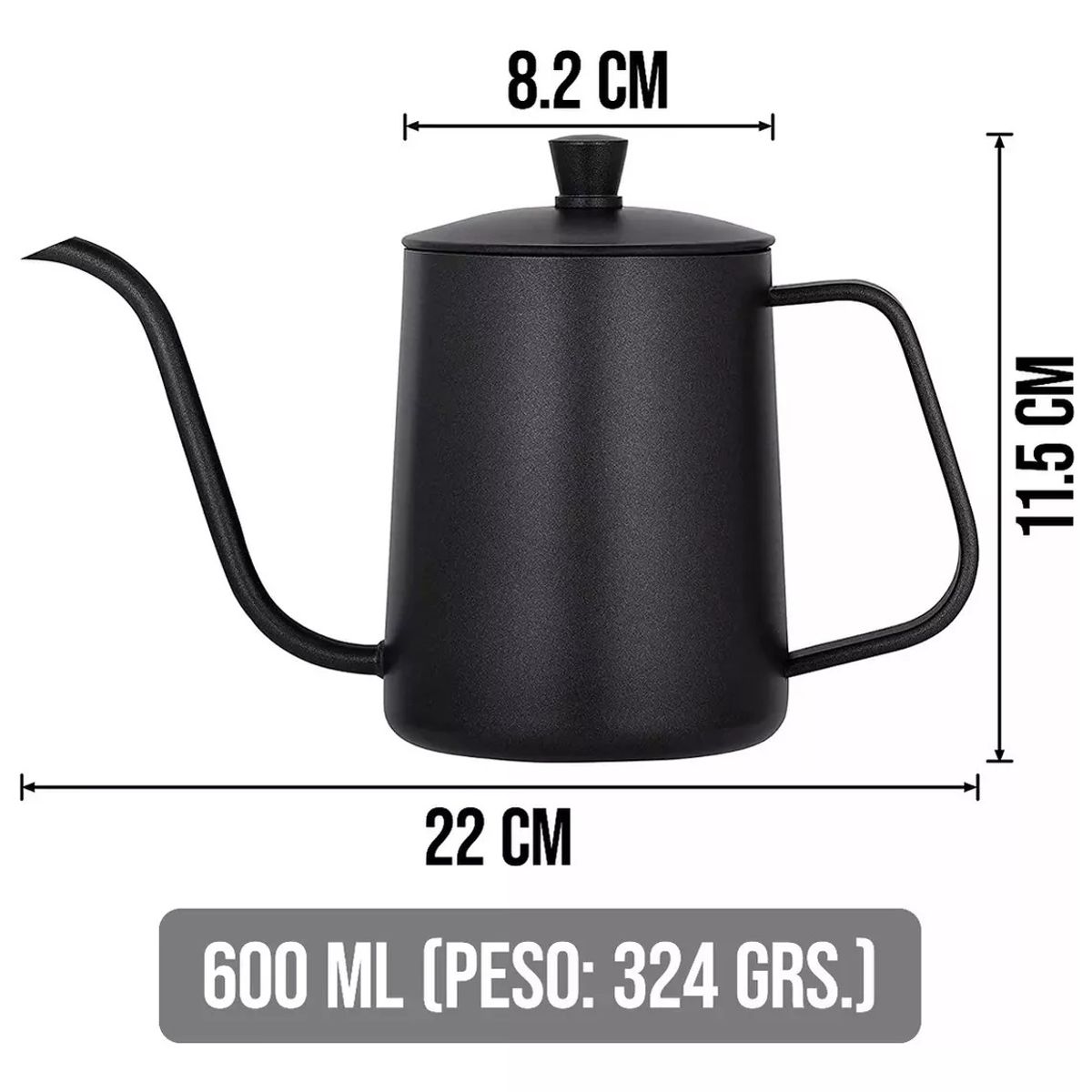 GENERICO - Tetera Cuello Cisne Negra 600ml