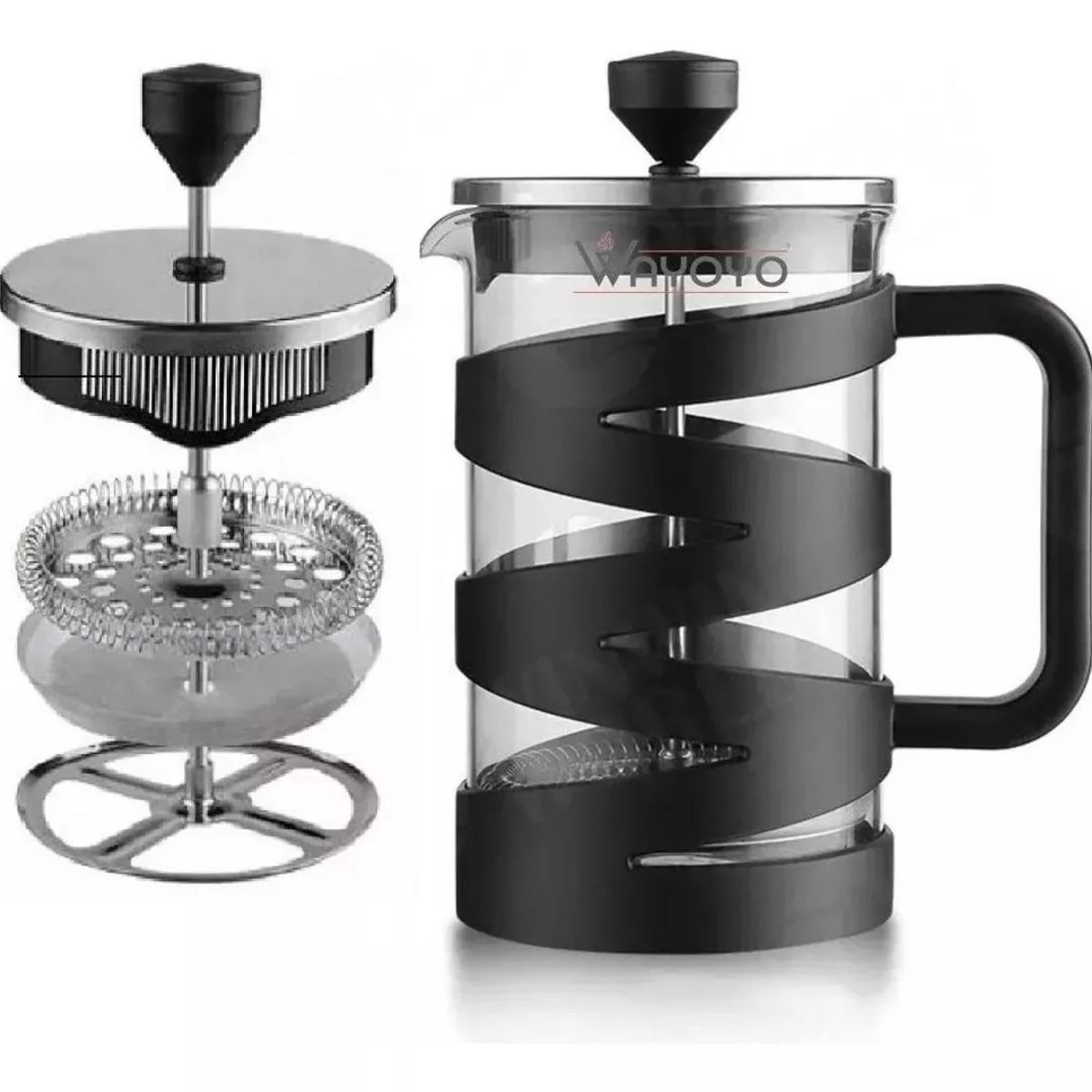 GENERICO - Cafetera Prensa Francesa Émbolo Acero Inoxidable 600ml