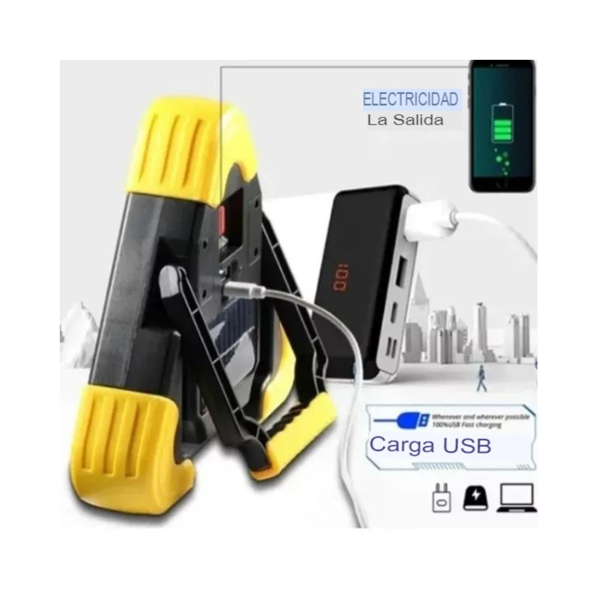 GENERICO - 3 focos linterna LED Triángulo Seguridad para Emergencia