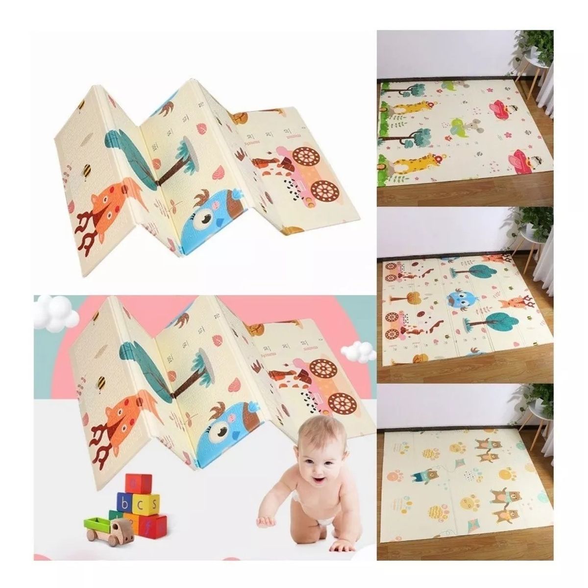 GENERICO - Alfombra Antigolpes Niño Bebe Con Bolso 180x200x1cm Premium