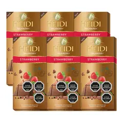 HEIDI - Pack 6 Tableta De Chocolate Milkberry Strawberry 80g
