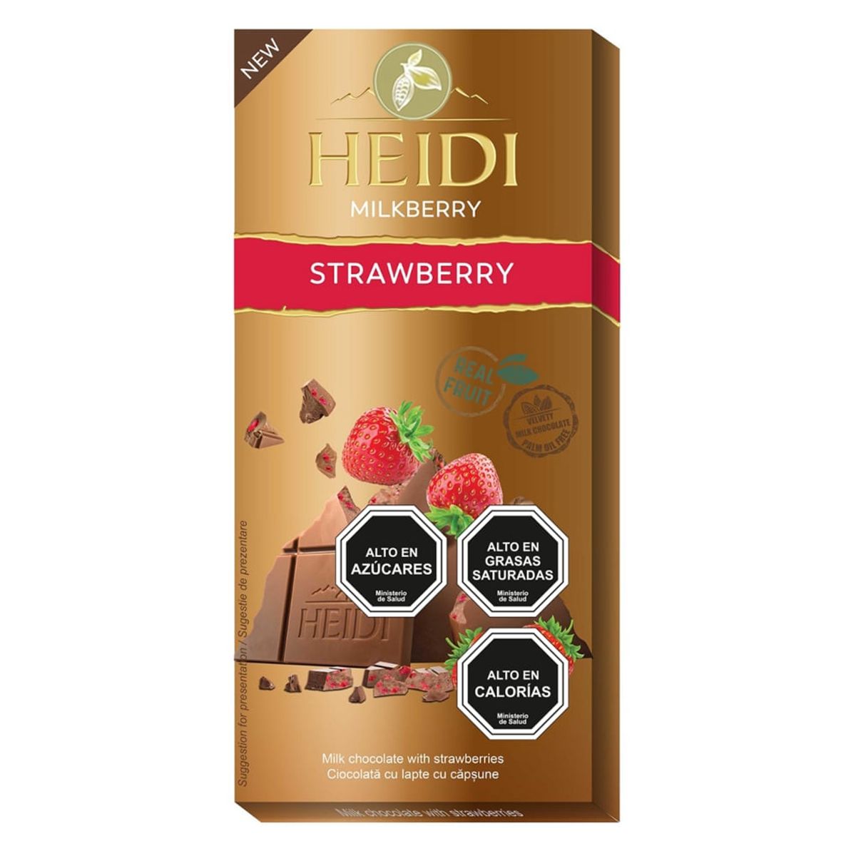 HEIDI - Pack 6 Tableta De Chocolate Heidi Milkberry Strawberry 80g