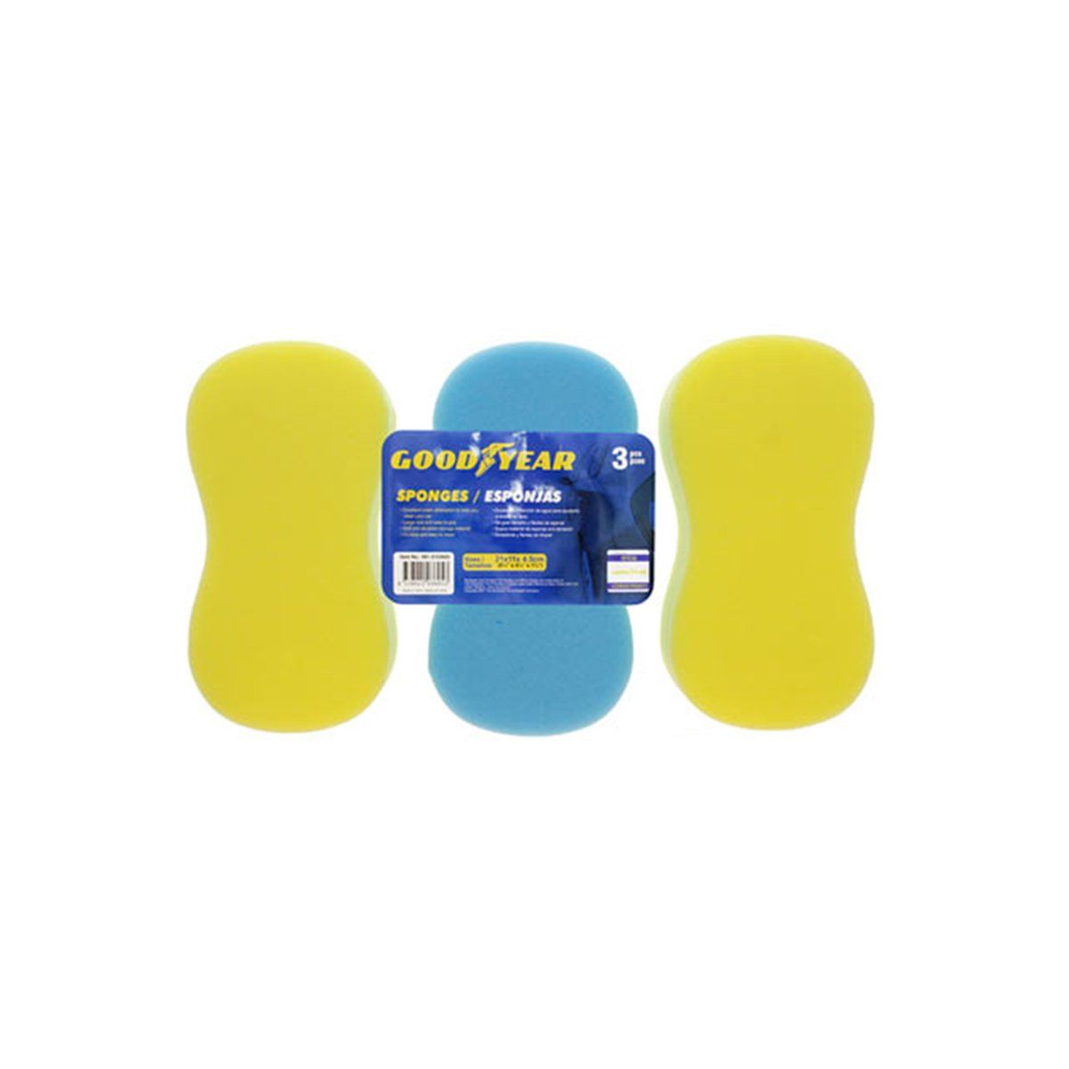 GOODYEAR - ESPONJA LIMPIEZA AUTO 3UN 21X11X5CM GOODYER
