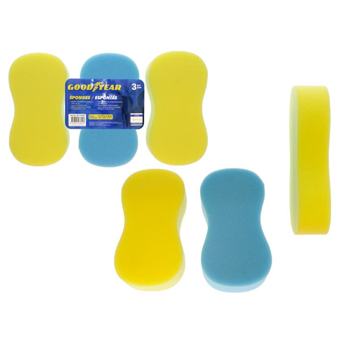 GOODYEAR - ESPONJA LIMPIEZA AUTO 3UN 21X11X5CM GOODYER