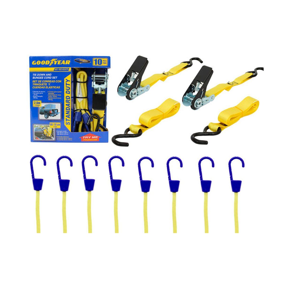 GOODYEAR - Cuerda elástica con trinquete 10 piezas Goodyear