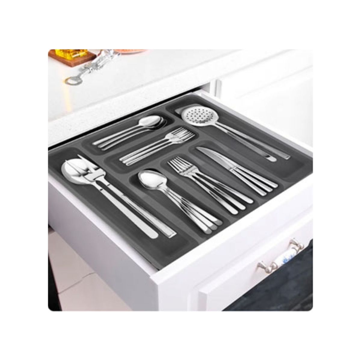 GENERICO - Organizador de cubiertos Rosado 42.3x38.5x4.5CM