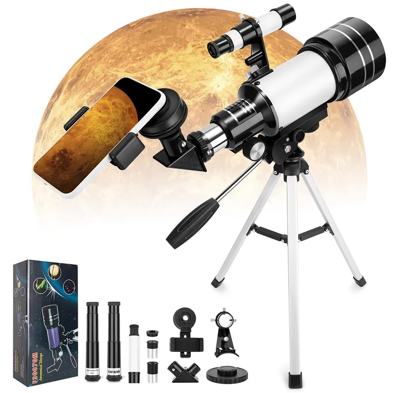 U BUY - Telescopio Astronómico 70300mm 150x Con Soporte Celular