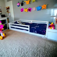 GENERICO - Cama con baranda horizontal de 1 plaza