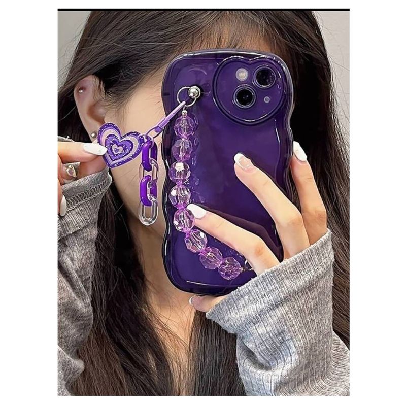 GENERICO - colgante de corazón Funda para móvil con con tira de mano 11 pro max
