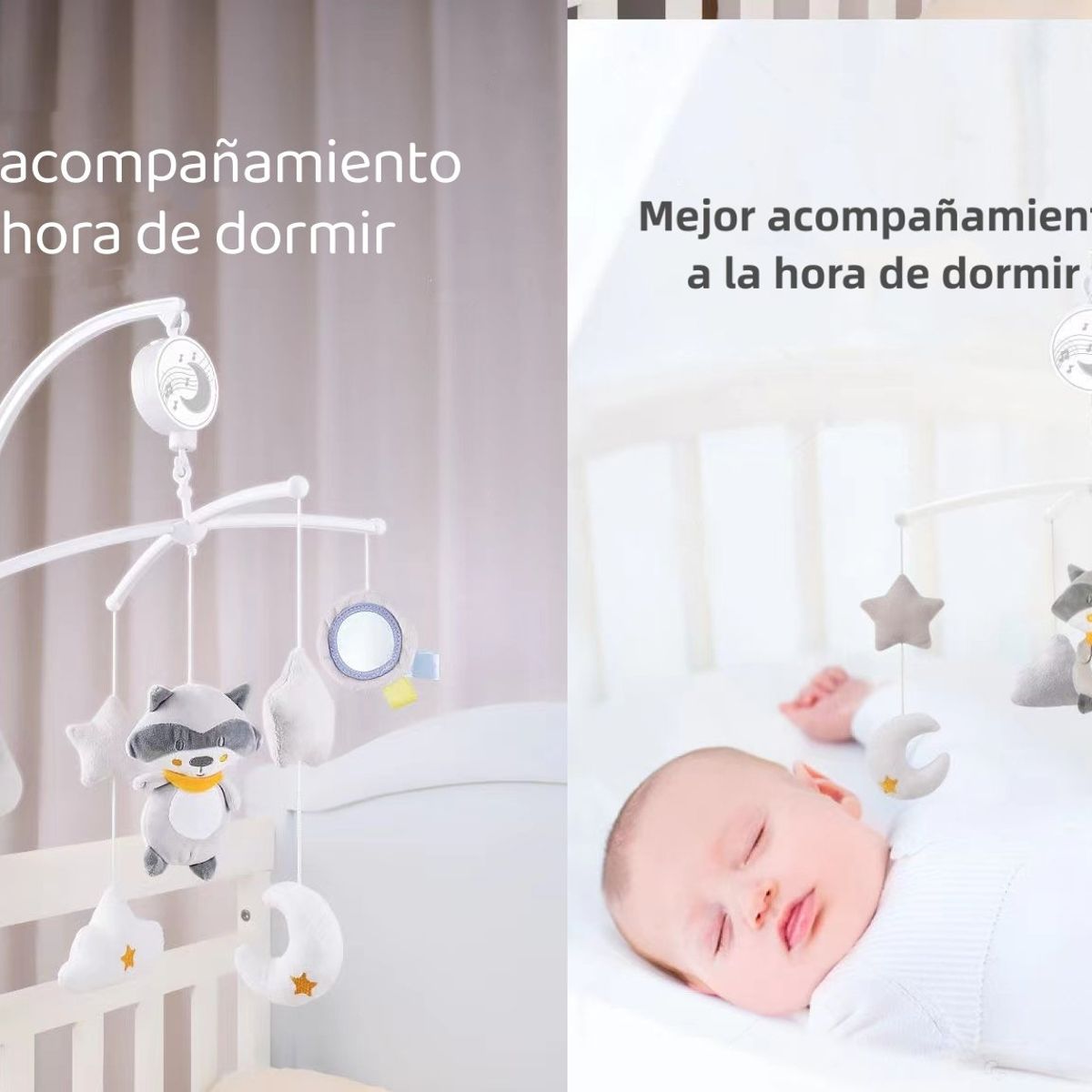 LUBABYCAS - Móvil Musical 360° Con Caja Lubabycas Mapache