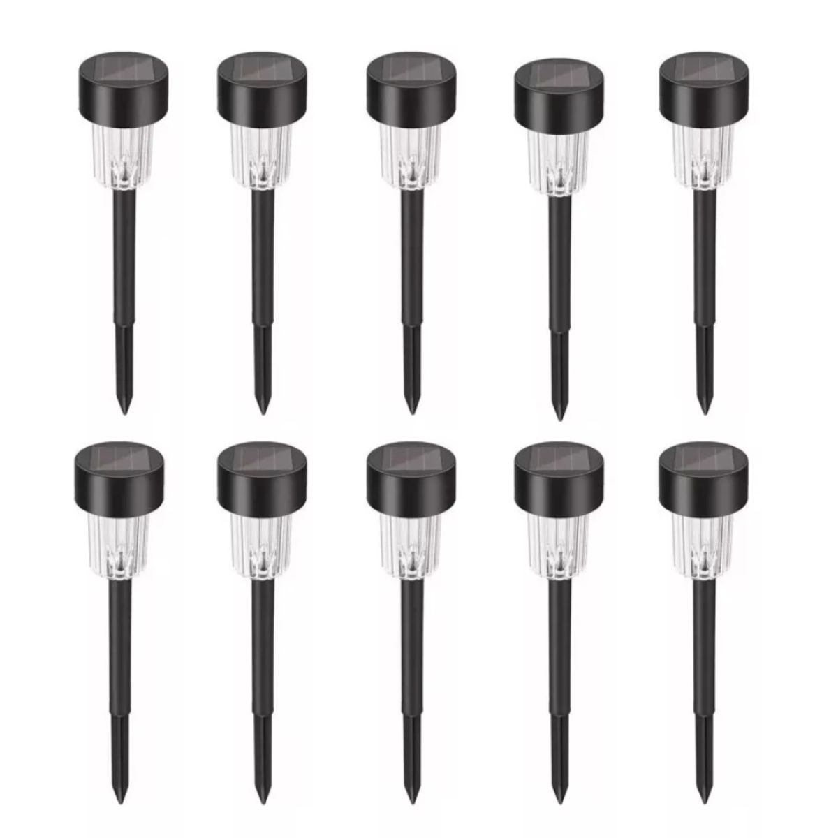 GENERICO - Pack 10 Faroles Tipo Estacas Solares Jardin-patio Led Blanca