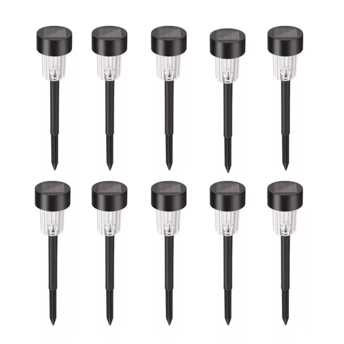 GENERICO - Pack 10 Faroles Tipo Estacas Solares Jardin-patio Led Blanca