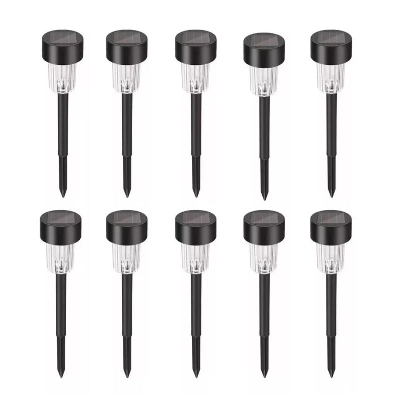 GENERICO - Pack 10 Faroles Tipo Estacas Solares Jardin-patio Led Blanca