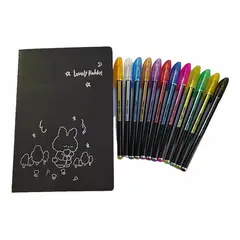 GENERICO - Pack Libreta Más Set De Lápices Colores Metalizados