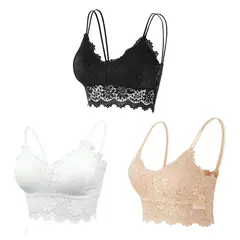 EDWINAYY - Sostén Push Up Sexy Encaje Sencillos Cómodo Paquete De 3