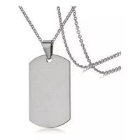 Placa Militar Acero Inoxidable Unisex Collar Cadena Bola