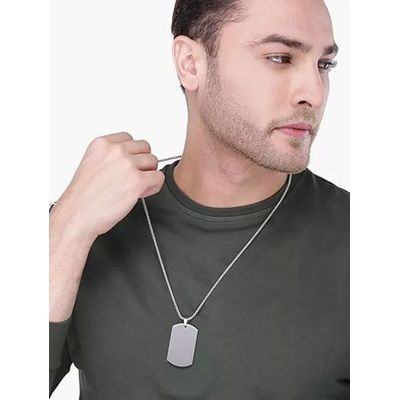 Imagen 2 del producto Placa Militar Acero Inoxidable Unisex Collar Cadena Bola