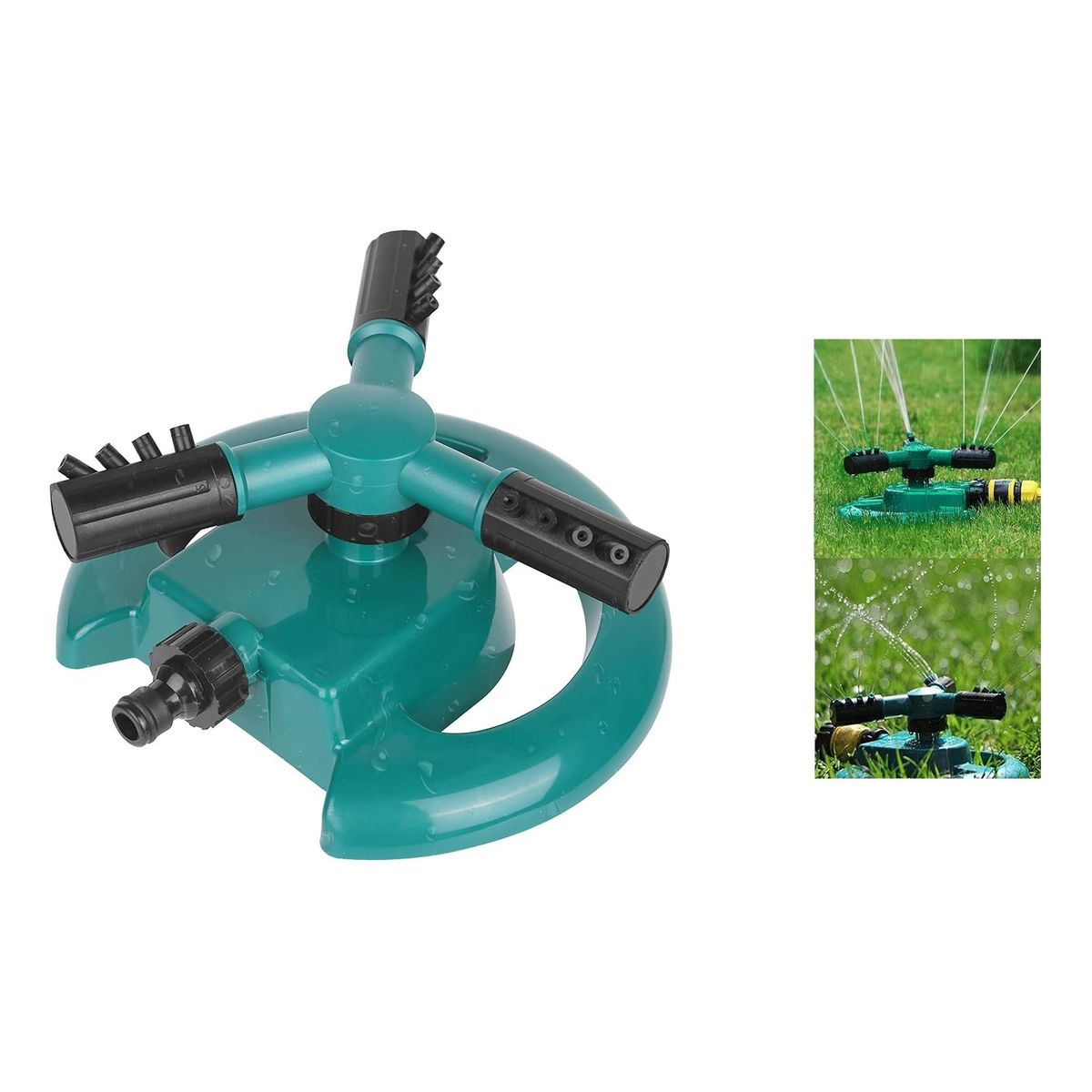 GENERICO - Regador Giratorio Base 3 Brazos Aspersor Riego Automatico