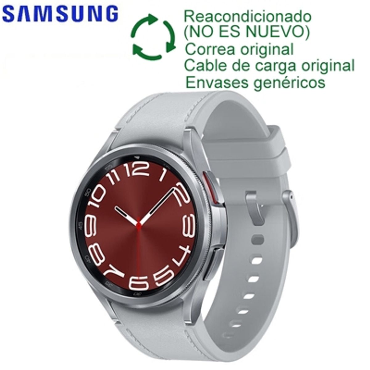 SAMSUNG - Samsung Galaxy Watch 6 Classic 43mm Plata Reacondicionado(Semi Nuevo)