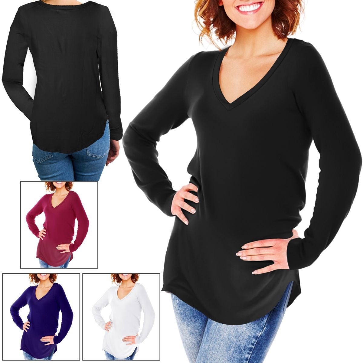 EDWINAYY - Polera Manga Larga Mujer Primera Capa Inviernotejido Suave