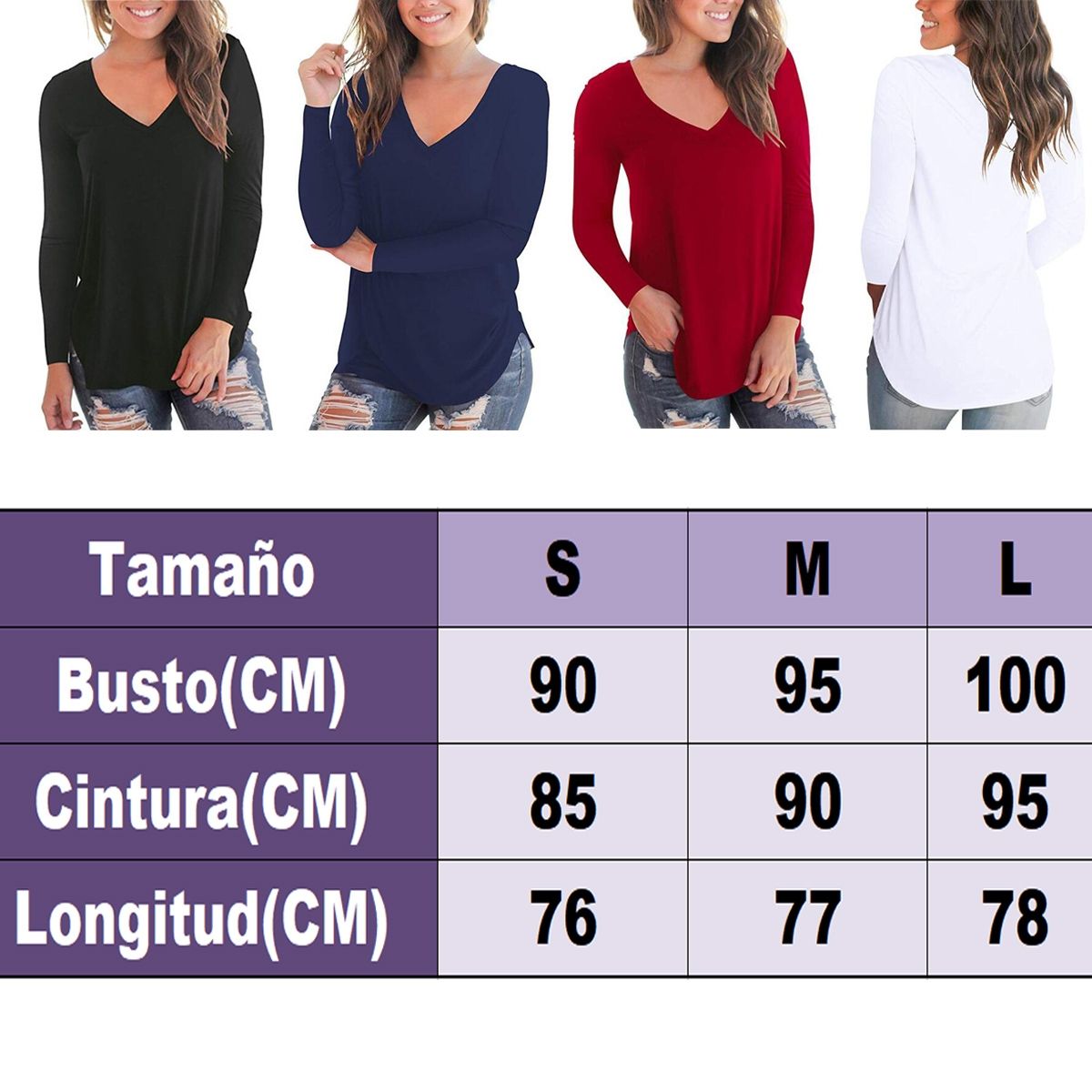 EDWINAYY - Polera Manga Larga Mujer Primera Capa Inviernotejido Suave